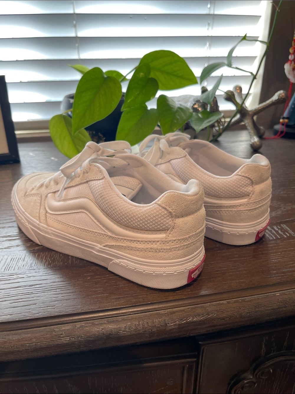 Vans White Low-Top Skate Sneakers